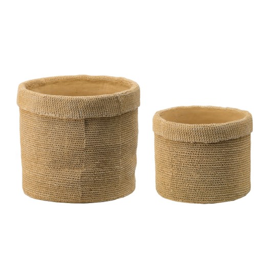 Artekko Knitt Κασπώ Τσιμεντένιο Μπεζ (37x37x32)cm Σετ/2 - 37cm  x 37cm  x 32cm