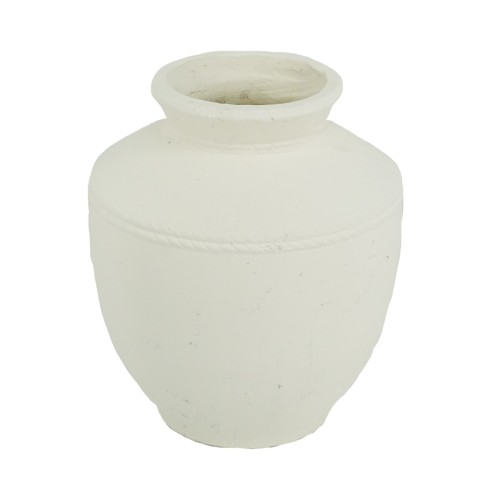 Artekko Antique Βάζο από Τερακότα Λευκό (35x35x40)cm - 35cm  x 35cm  x 40cm