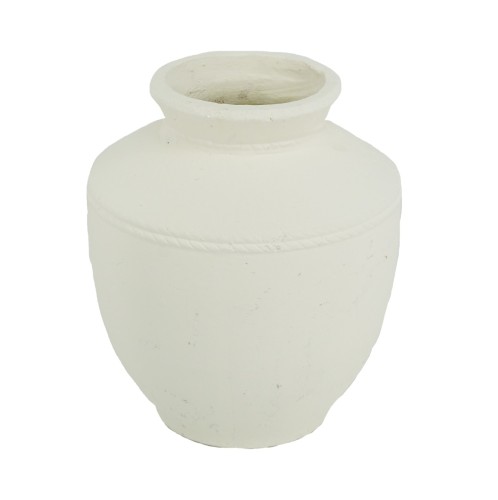 Artekko Antique Βάζο από Τερακότα Λευκό (35x35x40)cm - 35cm  x 35cm  x 40cm