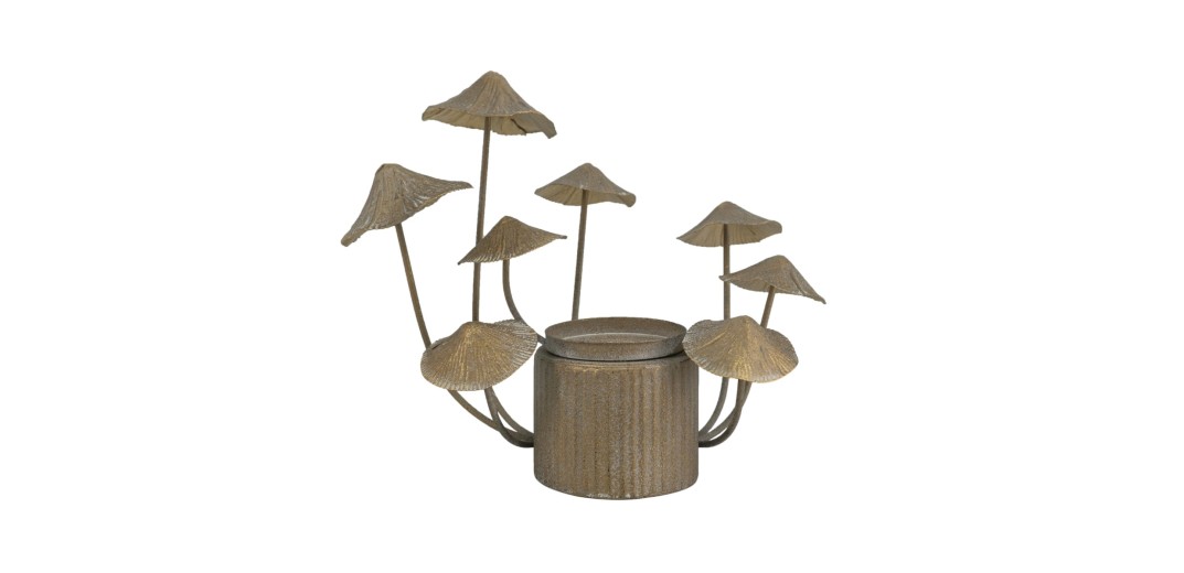 Artekko Mushroom Κηροπήγιο Μέταλλο Χρυσό (28x23x24.5)cm - 28cm  x 23cm  x 24.5cm