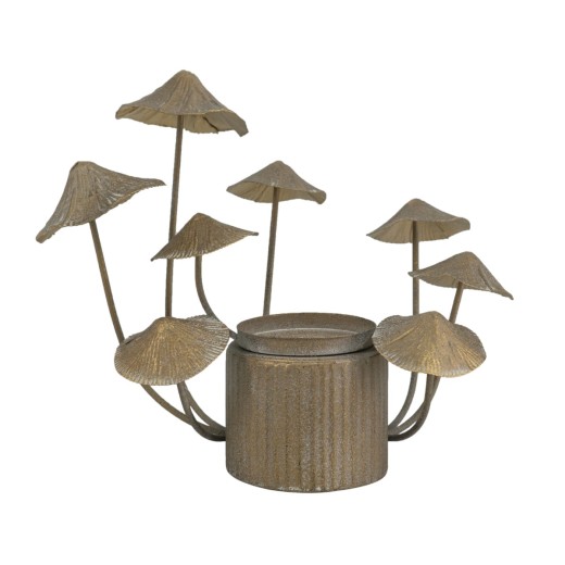 Artekko Mushroom Κηροπήγιο Μέταλλο Χρυσό (28x23x24.5)cm - 28cm  x 23cm  x 24.5cm