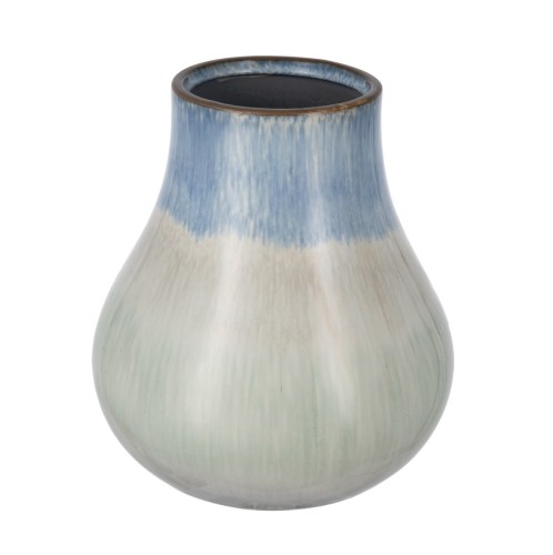Artekko Silk Διακοσμητικό Βάζο Κεραμικό Μπεζ/Μπλε (23x23x25.5)cm - 23cm  x 23cm  x 25.5cm