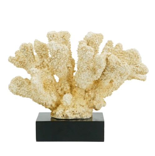 Artekko Coral Διακοσμητικό Κοράλλι σε Βάση Ρητίνη/Ξύλο Μπεζ (28x18x22)cm - 28cm  x 18cm  x 22cm
