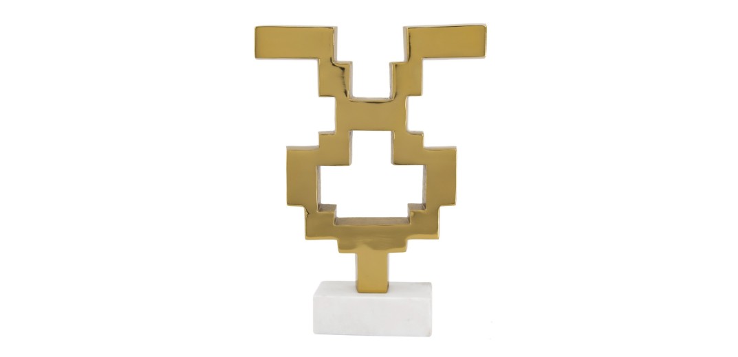 Artekko Marble Διακοσμητικό Γλυπτό σε Βάση Αλουμίνιο/Μάρμαρο (28x7.6x38.5)cm - 28cm  x 7.6cm  x 38.5cm