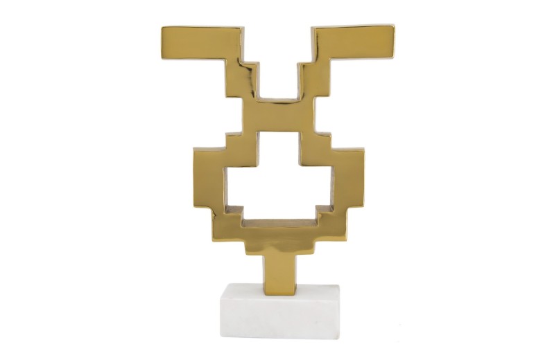 Artekko Marble Διακοσμητικό Γλυπτό σε Βάση Αλουμίνιο/Μάρμαρο (28x7.6x38.5)cm - 28cm  x 7.6cm  x 38.5cm