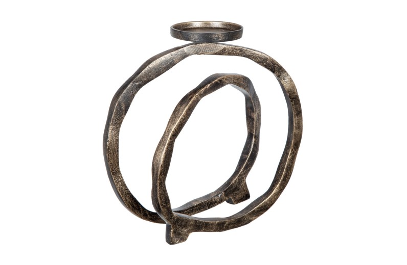 Artekko Ring Κηροπήγιο Αλουμινίου Ανθρακί (26.7x10.2x27.9)cm - 26.7cm  x 10.2cm  x 27.9cm