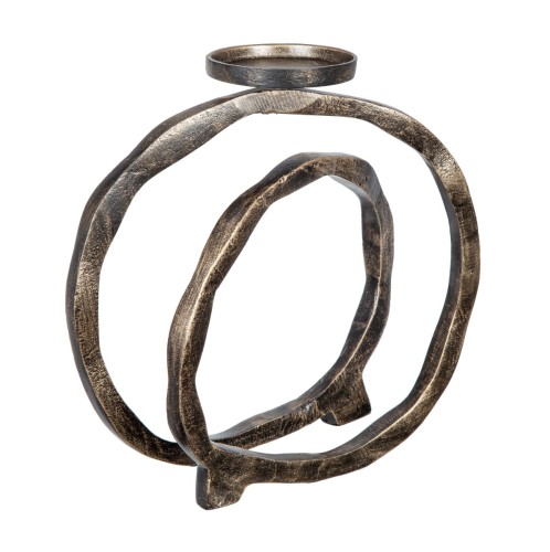 Artekko Ring Κηροπήγιο Αλουμινίου Ανθρακί (26.7x10.2x27.9)cm - 26.7cm  x 10.2cm  x 27.9cm