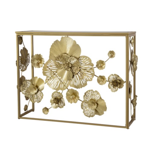 Artekko 98.5 X 30.5 X 77cm μέταλλο και καθρέφτης κονσόλας πίνακα