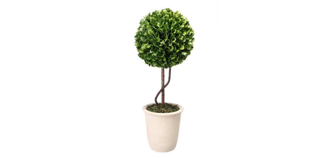 Artekko Boxwood Τεχνητός Πύξος σε Γλαστράκι Πλαστικό Πράσινο/Μπεζ (15x15x36)cm - 15cm  x 15cm  x 36cm