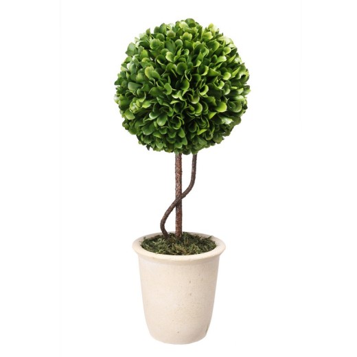 Artekko Boxwood Τεχνητός Πύξος σε Γλαστράκι Πλαστικό Πράσινο/Μπεζ (15x15x36)cm - 15cm  x 15cm  x 36cm