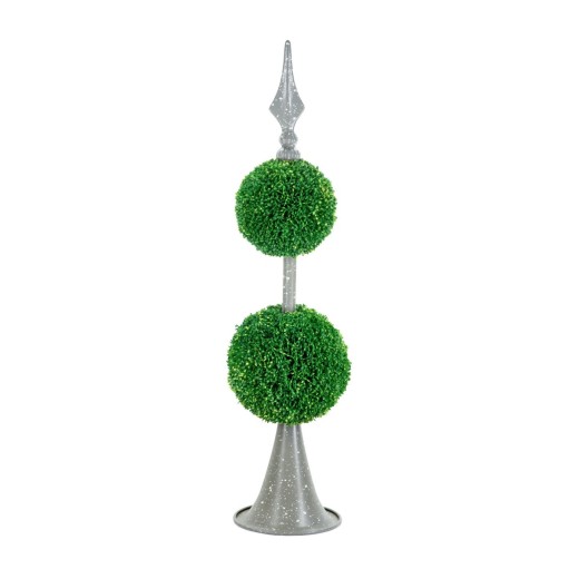 Artekko Boxwood Τεχνητή Μπάλα Πύξος Πλαστικό Μέταλλο Πράσινο (17.8x17.8x67.3)cm - 17.8cm  x 17.8cm  x 67.3cm