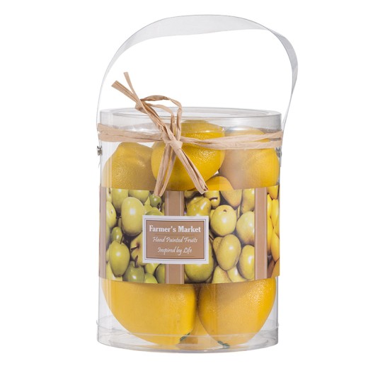 Artekko Lemons Διακοσμητικά Τεχνητά Λεμόνια από Φελιζόλ Κίτρινα (14x14x18)cm Σετ/10 - 14cm  x 14cm  x 18cm
