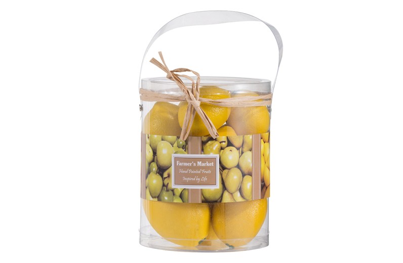 Artekko Lemons Διακοσμητικά Τεχνητά Λεμόνια από Φελιζόλ Κίτρινα (14x14x18)cm Σετ/10 - 14cm  x 14cm  x 18cm