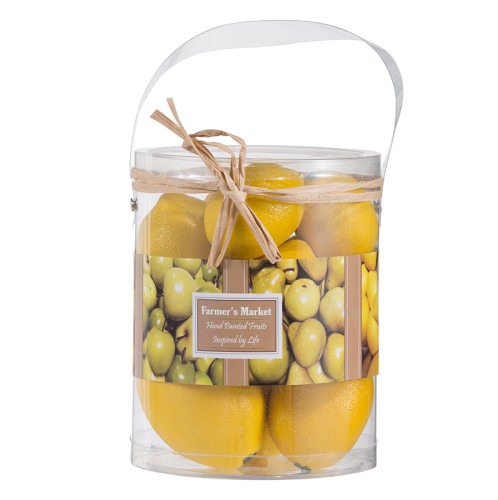 Artekko Lemons Διακοσμητικά Τεχνητά Λεμόνια από Φελιζόλ Κίτρινα (14x14x18)cm Σετ/10 - 14cm  x 14cm  x 18cm