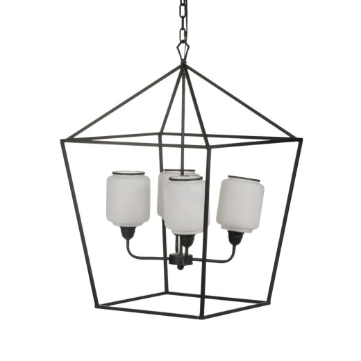 Artekko Chandelier Φωτιστικό Οροφής Πολυέλαιος Μέταλλο Μαύρο (55x55x85)cm - 55cm  x 55cm  x 85cm