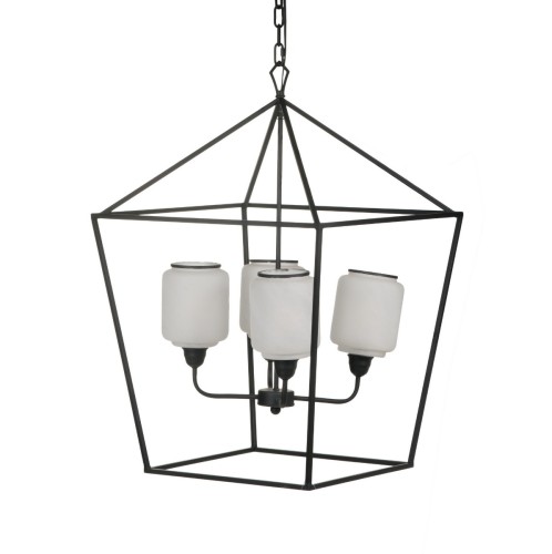 Artekko Chandelier Φωτιστικό Οροφής Πολυέλαιος Μέταλλο Μαύρο (55x55x85)cm - 55cm  x 55cm  x 85cm