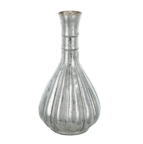 Artekko Silver Διακοσμητικό Βάζο Αντικέ Γυαλί Ασημί (12.5x12.5x25)cm - 12.5cm  x 12.5cm  x 25cm