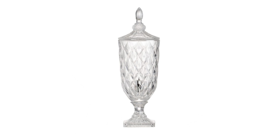 Artekko Lidded Διακοσμητικό Δοχείο Κανάτα Γυαλί Διάφανο (17x17x48)cm - 17cm  x 17cm  x 48cm