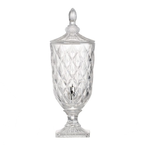 Artekko Lidded Διακοσμητικό Δοχείο Κανάτα Γυαλί Διάφανο (17x17x48)cm - 17cm  x 17cm  x 48cm