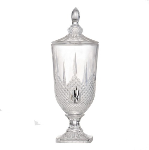 Artekko Lidded Διακοσμητικό Δοχείο Κανάτα Γυαλί Διάφανο (17x17x48)cm - 17cm  x 17cm  x 48cm