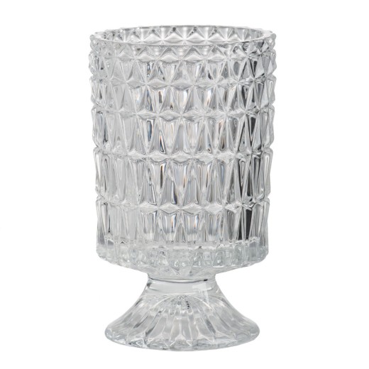 Artekko Lidded Διακοσμητικό Βάζο Κηροπήγιο Γυαλί Διάφανο (10.5x10.5x18.5)cm - 10.5cm  x 10.5cm  x 18.5cm