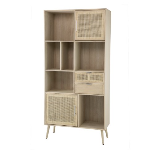 Artekko Cons Μπουφές MDF Ψάθα Φυσική Απόχρωση (90x37x189)cm - 90cm  x 37cm  x 189cm