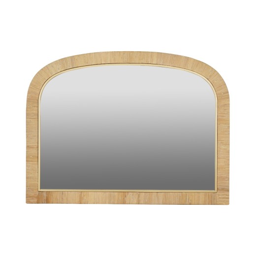 Artekko Bohemian Καθρέφτης Τοίχου με Ρατάν MDF Γυαλί Φυσική Απόχρωση (76x3x102)cm - 76.2cm  x 2.6cm  x 101.6cm