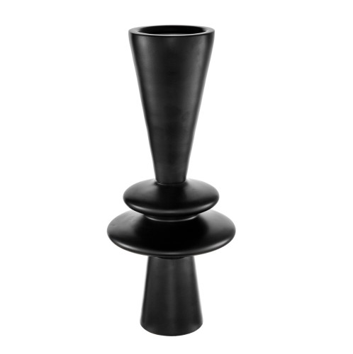 Artekko Trophy Διακοσμητικό Βάζο Μέταλλο Μαύρο (16.5x16.5x39)cm - 16.5cm  x 16.5cm  x 39cm