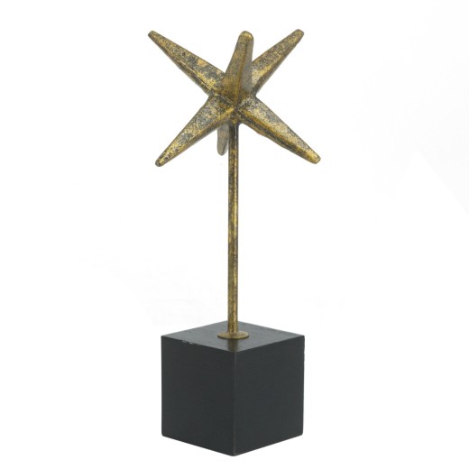 Artekko Trophy Διακοσμητικό Επιτραπέζιο Μέταλλο Χρυσό Μαύρο (8x8x32)cm - 8cm  x 8cm  x 32cm