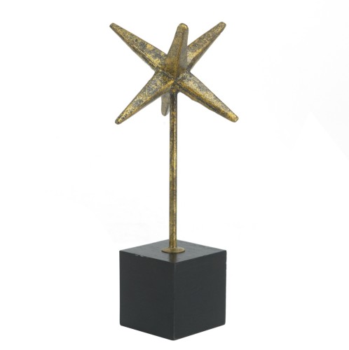 Artekko Trophy Διακοσμητικό Επιτραπέζιο Μέταλλο Χρυσό Μαύρο (8x8x32)cm - 8cm  x 8cm  x 32cm