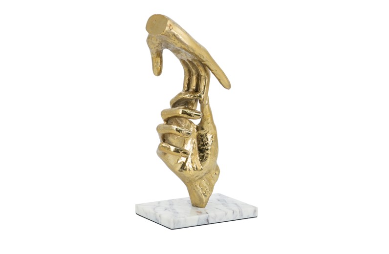 Artekko Marble Διακοσμητικό Επιτραπέζιο Μέταλλο Χρυσό (21.6x10.2x33)cm - 21.6cm  x 10.2cm  x 33cm