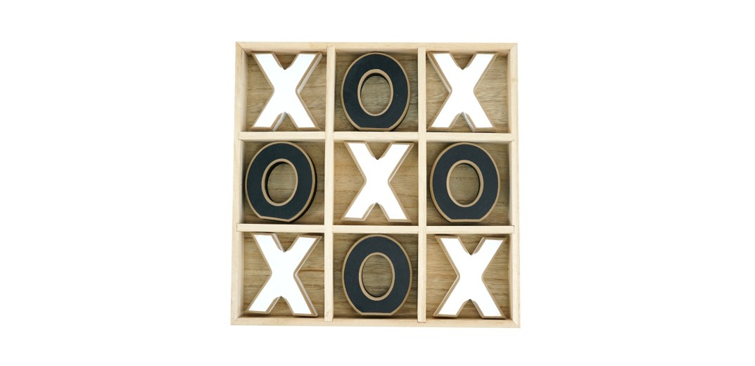 Artekko Tic Tac Toe Διακοσμητική Τρίλιζα MDF Μαύρο (30.4x30.4x3.8)cm Σετ/10 - 30.4cm  x 30.4cm  x 3.8cm