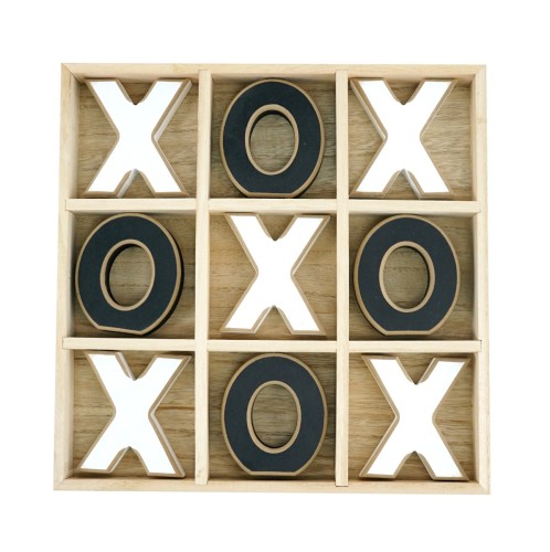 Artekko Tic Tac Toe Διακοσμητική Τρίλιζα MDF Μαύρο (30.4x30.4x3.8)cm Σετ/10 - 30.4cm  x 30.4cm  x 3.8cm