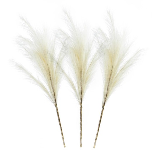 Artekko Faux Pampas Τεχνητό Πάμπας Πλαστικό Εκρού (20x2.5x80)cm - 20cm  x 2.5cm  x 80cm