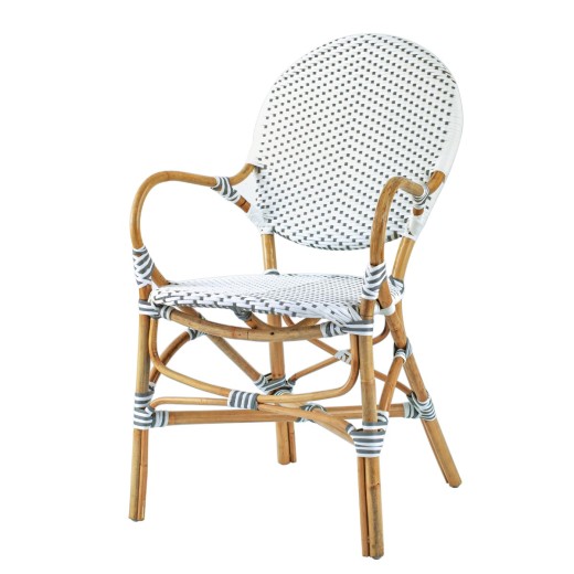 Artekko Rattan Πολυθρόνα Καρέκλα από Ρατάν σε Φυσική Απόχρωση Λευκό (53.3x53.9x91.4)cm - 53.3cm  x 53.9cm  x 91.4cm