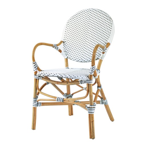 Artekko Rattan Πολυθρόνα Καρέκλα από Ρατάν σε Φυσική Απόχρωση Λευκό (53.3x53.9x91.4)cm - 53.3cm  x 53.9cm  x 91.4cm