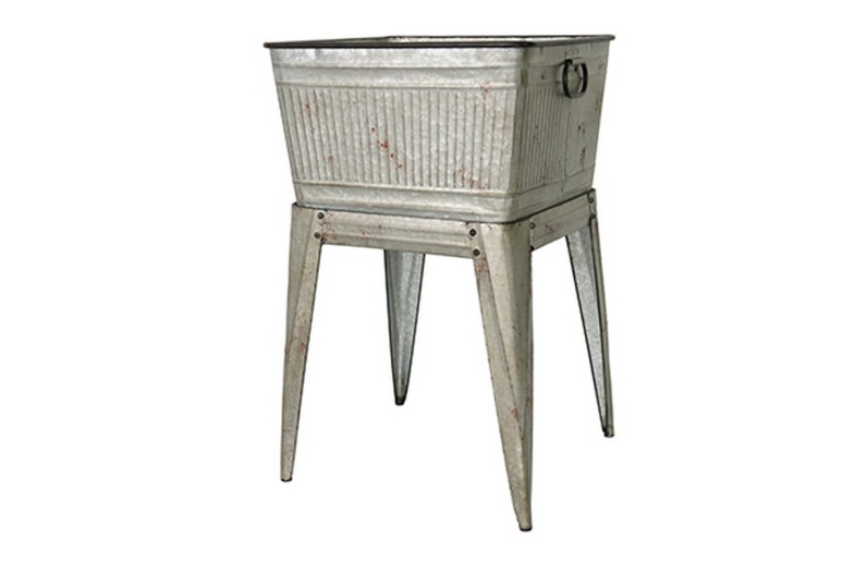 Artekko Tub Διακοσμητικό Δοχείο Κασπώ Μέταλλο Ασημί (51.5x51.5x52.6)cm - 51.5cm  x 51.5cm  x 52.6cm