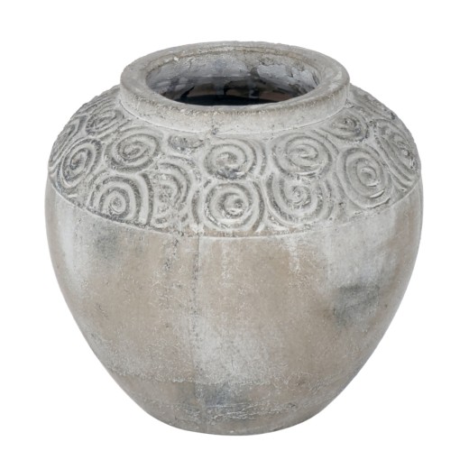 Artekko Pot Κασπώ Γλάστρα από Τερακότα Γκρι (21x21x19.5)cm - 21cm  x 21cm  x 19.5cm