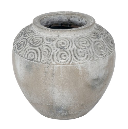Artekko Pot Κασπώ Γλάστρα από Τερακότα Γκρι (21x21x19.5)cm - 21cm  x 21cm  x 19.5cm