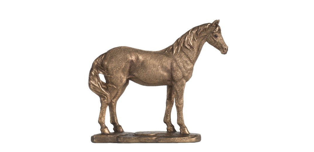 Artekko Animal Horse Επιτραπέζιο Διακοσμητικό Άλογο Ρητίνη Μπρονζέ (21x6x18)cm - 21cm  x 6cm  x 18cm