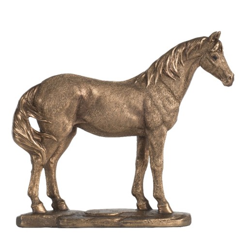 Artekko Animal Horse Επιτραπέζιο Διακοσμητικό Άλογο Ρητίνη Μπρονζέ (21x6x18)cm - 21cm  x 6cm  x 18cm