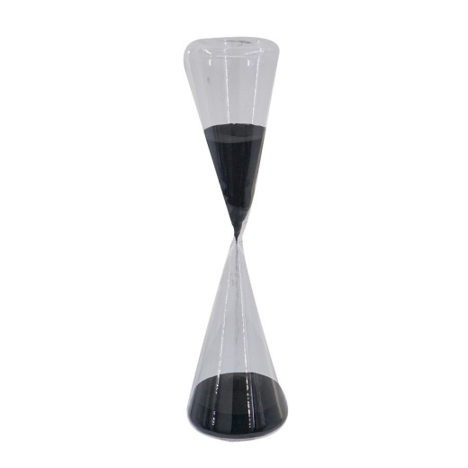 Artekko Hourglass Κλεψύδρα Διακοσμητική Γυαλί Μαύρο (10.8x10.8x39)cm - 10.8cm  x 10.8cm  x 39cm