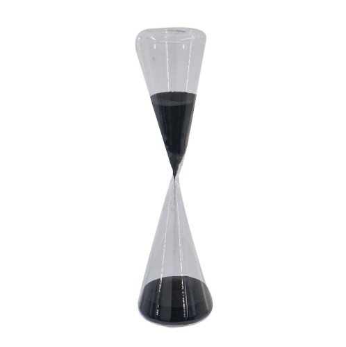 Artekko Hourglass Κλεψύδρα Διακοσμητική Γυαλί Μαύρο (10.8x10.8x39)cm - 10.8cm  x 10.8cm  x 39cm