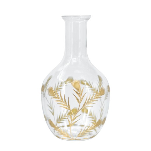 Artekko Aphelios Διακοσμητικό Βάζο Γυαλί Διάφανο Χρυσό