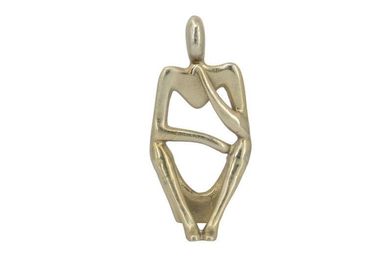 Artekko Figurine Διακοσμητικό Επιτραπέζιο Γλυπτό με Φιγούρα Μεταλλικό Χρυσό