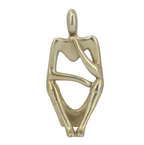 Artekko Figurine Διακοσμητικό Επιτραπέζιο Γλυπτό με Φιγούρα Μεταλλικό Χρυσό