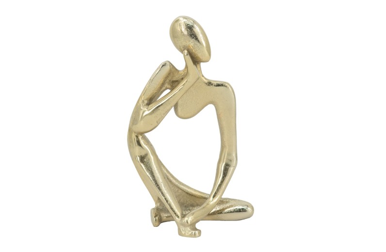 Artekko Figurine Διακοσμητικό Επιτραπέζιο Γλυπτό με Φιγούρα Μεταλλικό Χρυσό