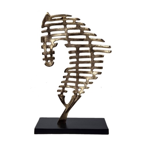 Artekko Figurine Διακοσμητικό με Φιγούρα Αλόγου Μέταλλο Χρυσό Μαύρο (23.5x9.5x35.6)cm - 23.5cm  x 9.5cm  x 35.6cm
