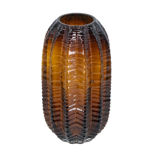 Artekko Briar Βάζο Γυάλινο Καφέ (15x15x28)cm - 15cm  x 15cm  x 28cm