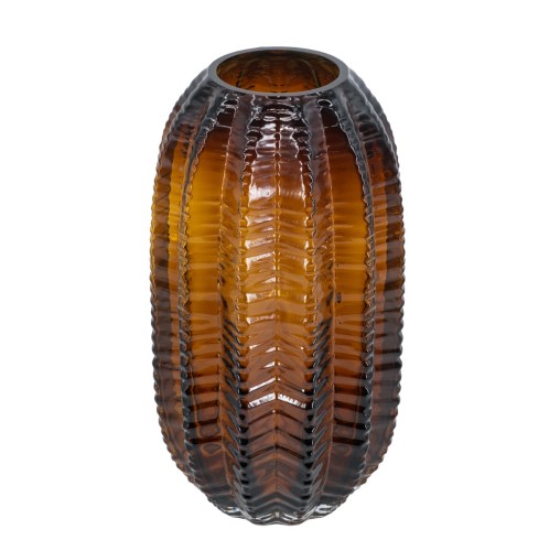Artekko Briar Βάζο Γυάλινο Καφέ (15x15x28)cm - 15cm  x 15cm  x 28cm
